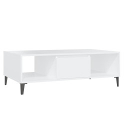 Table basse Blanc 103,5x60x35 cm Aggloméré