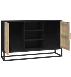 Buffet noir 105x30x65 cm bois d'ingénierie