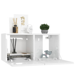 Ensemble de meubles TV 6 pcs Blanc brillant Aggloméré