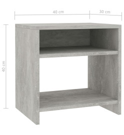 Table de chevet Gris béton 40x30x40 cm Bois d'ingénierie