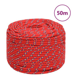 Corde de bateau Rouge 8 mm 50 m Polypropylène