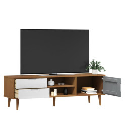 Meuble TV MOLDE Marron 158x40x49 cm Bois de pin massif