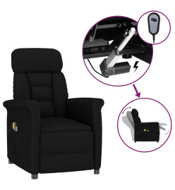 Fauteuil électrique de massage Noir Similicuir daim