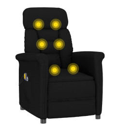 Fauteuil électrique de massage Noir Similicuir daim