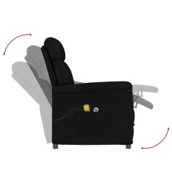 Fauteuil électrique de massage Noir Similicuir daim