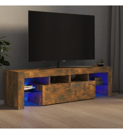 Meuble TV avec lumières LED Chêne fumé 140x36,5x40 cm