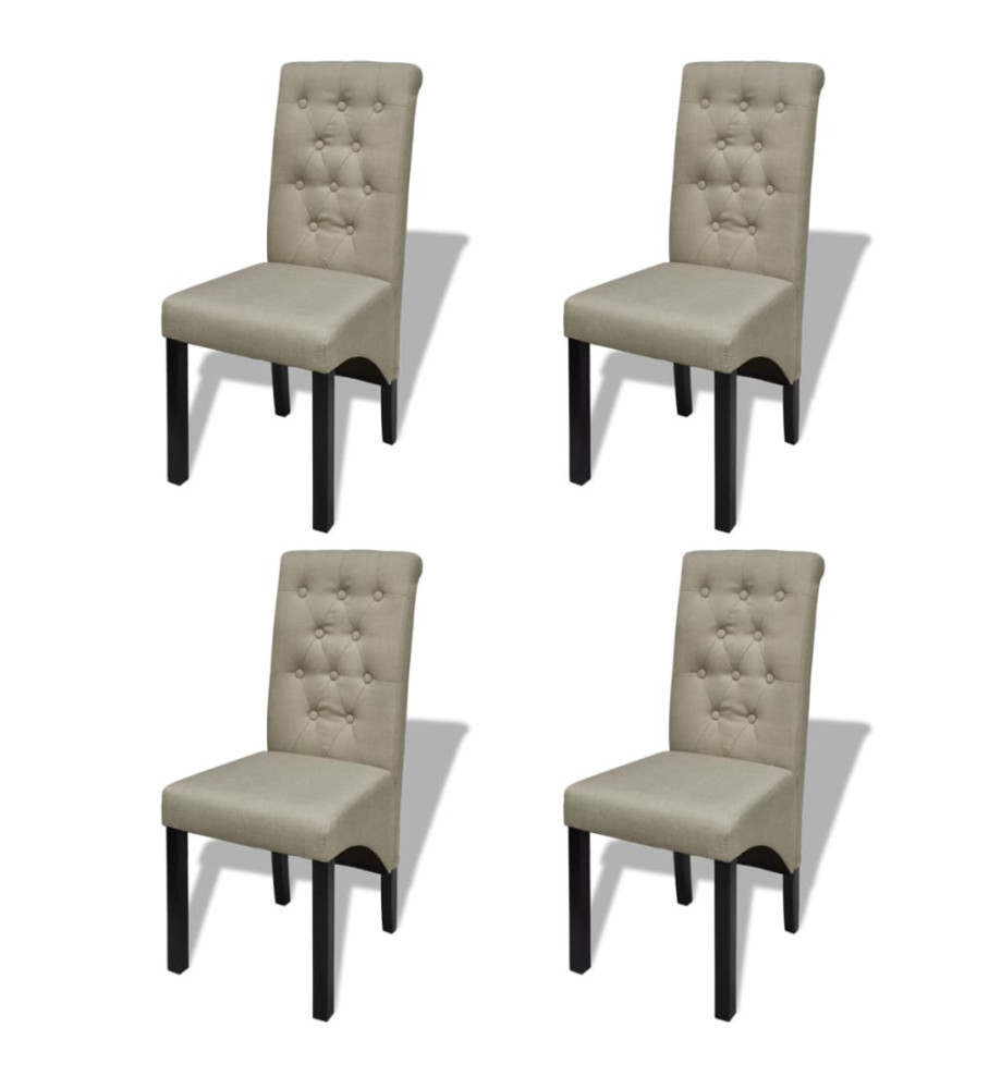 Chaises à manger lot de 4 beige tissu