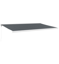 Auvent rétractable anthracite 5x3 m tissu et aluminium