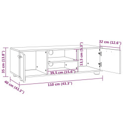 Meuble TV Chêne marron 110x40x35 cm Bois d'ingénierie