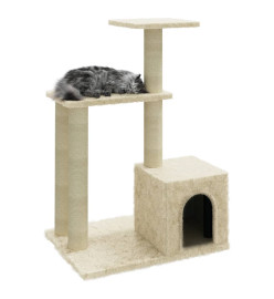 Arbre à chat avec griffoirs en sisal Crème 71 cm