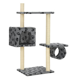 Arbre à chat avec griffoirs en sisal 260 cm Gris Motif pattes