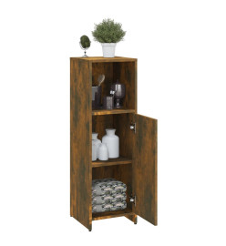 Armoire de bain Chêne fumé 30x30x95 cm Bois d'ingénierie