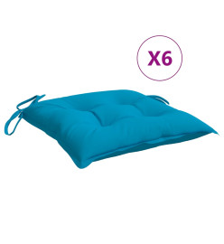 Coussins de chaise 6 pcs bleu clair 50x50x7 cm tissu oxford