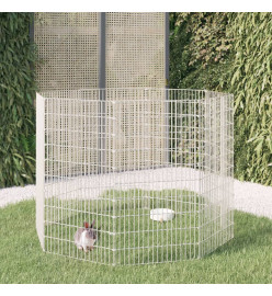 Cage à lapin 8 panneaux 54x100 cm Fer galvanisé