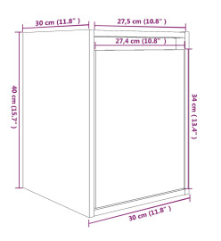 Armoires murales 2 pcs Marron miel 30x30x40 cm Pin massif