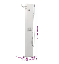 Robinet de douche de jardin 110 cm Acier inoxydable