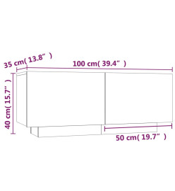 Table de chevet Chêne fumé 100x35x40 cm Bois d'ingénierie