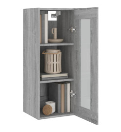 Armoire murale suspendue Sonoma gris 34,5x34x90 cm