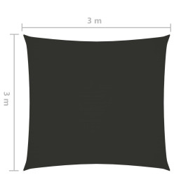 Voile de parasol Tissu Oxford carré 3x3 m Anthracite