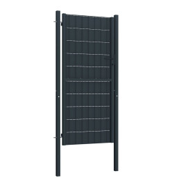 Portail de clôture PVC et acier 100x204 cm Anthracite