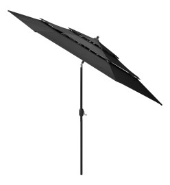 Parasol à 3 niveaux avec mât en aluminium Anthracite 3 m