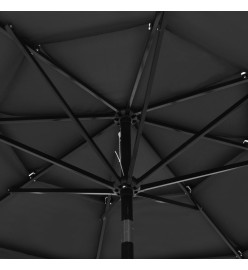 Parasol à 3 niveaux avec mât en aluminium Anthracite 3 m