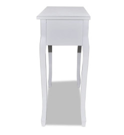 Table de console et coiffeuse avec 3 tiroirs Blanc