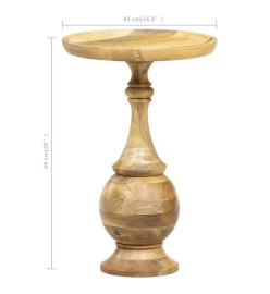 Table d'appoint ronde 43x43x66 cm Bois de manguier massif