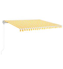 Auvent automatique capteur de vent LED 450x350cm Jaune et blanc