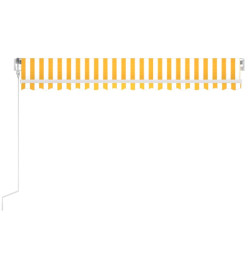 Auvent automatique capteur de vent LED 450x350cm Jaune et blanc