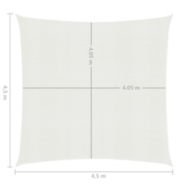 Voile d'ombrage 160 g/m² Blanc 4,5x4,5 m PEHD