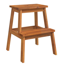 Tabouret-escabeau 2 marches 40x38x50 cm Bois d'acacia solide