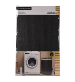 Bathroom Solutions Panier à linge d'angle Bambou Noir