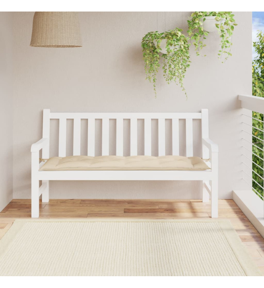 Coussin de banc de jardin beige 150x50x7 cm tissu oxford Coussin de banc de jardin beige 150x50x7 cm tissu oxford