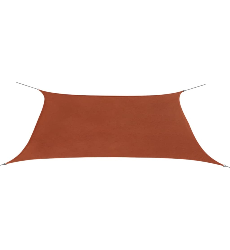 Parasol en tissu Oxford rectangulaire 2 x 4 m Ocre marron