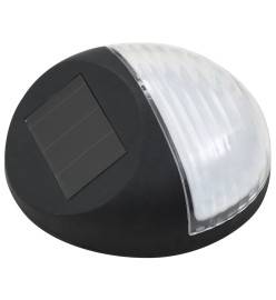 Lampe solaire murale à LED d'extérieur 12 pcs Rond Noir