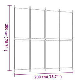 Cloison de séparation 4 panneaux Anthracite 200x200 cm Tissu