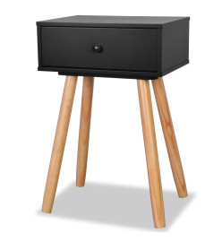 Table de chevet 2 pcs Bois de pin massif 40 x 30 x 61 cm Noir