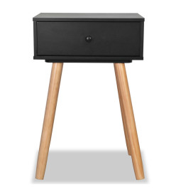 Table de chevet 2 pcs Bois de pin massif 40 x 30 x 61 cm Noir