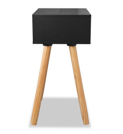 Table de chevet 2 pcs Bois de pin massif 40 x 30 x 61 cm Noir