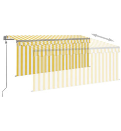 Auvent rétractable automatique avec store 3x2,5m Jaune et blanc