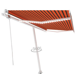 Auvent automatique capteur de vent/LED 450x300 cm Orange marron