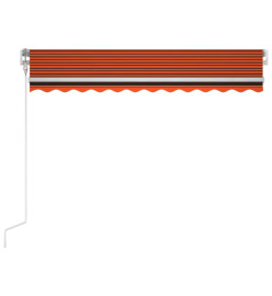 Auvent automatique capteur de vent/LED 350x250 cm Orange/marron