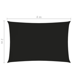 Voile de parasol Tissu Oxford rectangulaire 2x4 m Noir