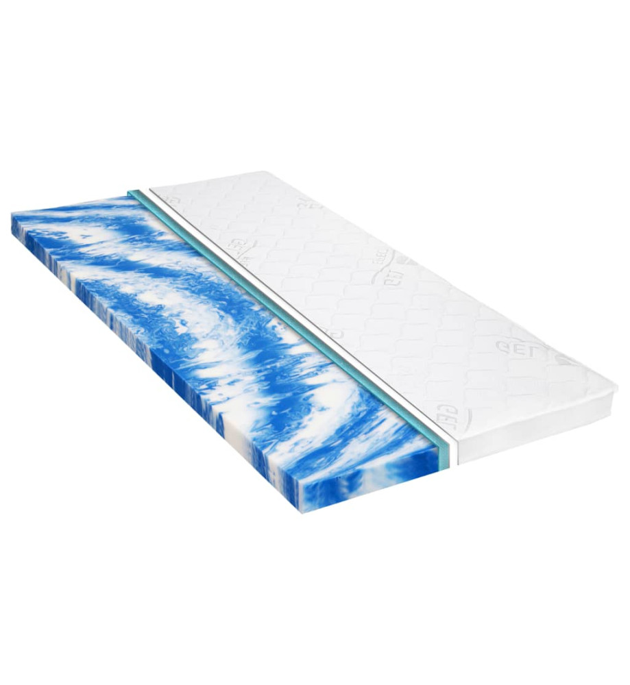 Sur-matelas 160 x 200 cm Mousse de gel 7 cm