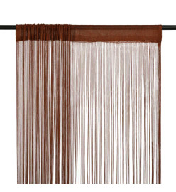 Rideau en fils 2 pcs 100 x 250 cm Marron