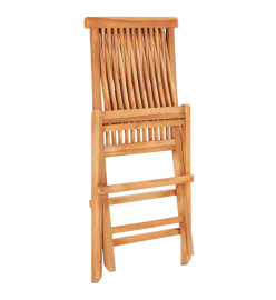 Ensemble de bistro 3pcs avec coussins crème Bois de teck massif