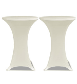 Housse de table Ø 60 cm Crème extensible 2 pcs