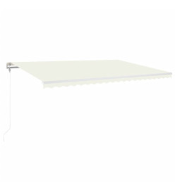 Auvent automatique avec capteur de vent et LED 500x350 cm Crème