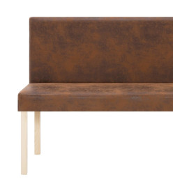 Banc 139,5 cm Marron Similicuir daim